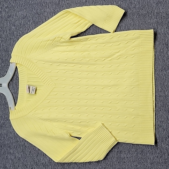 Faded Glory Cabled Sweater Women's Size L, Yellow - Picture 1 of 12